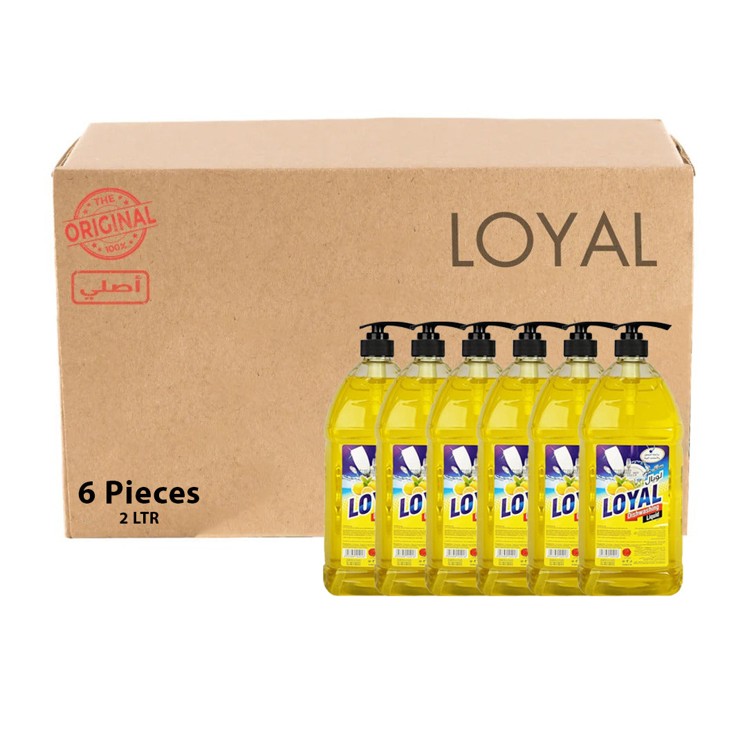 LOYAL Dishwashing Liquid Yellow Lemon 2L  |  Pack of 6