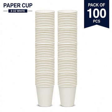 8oz Paper Cup White 100 pcs