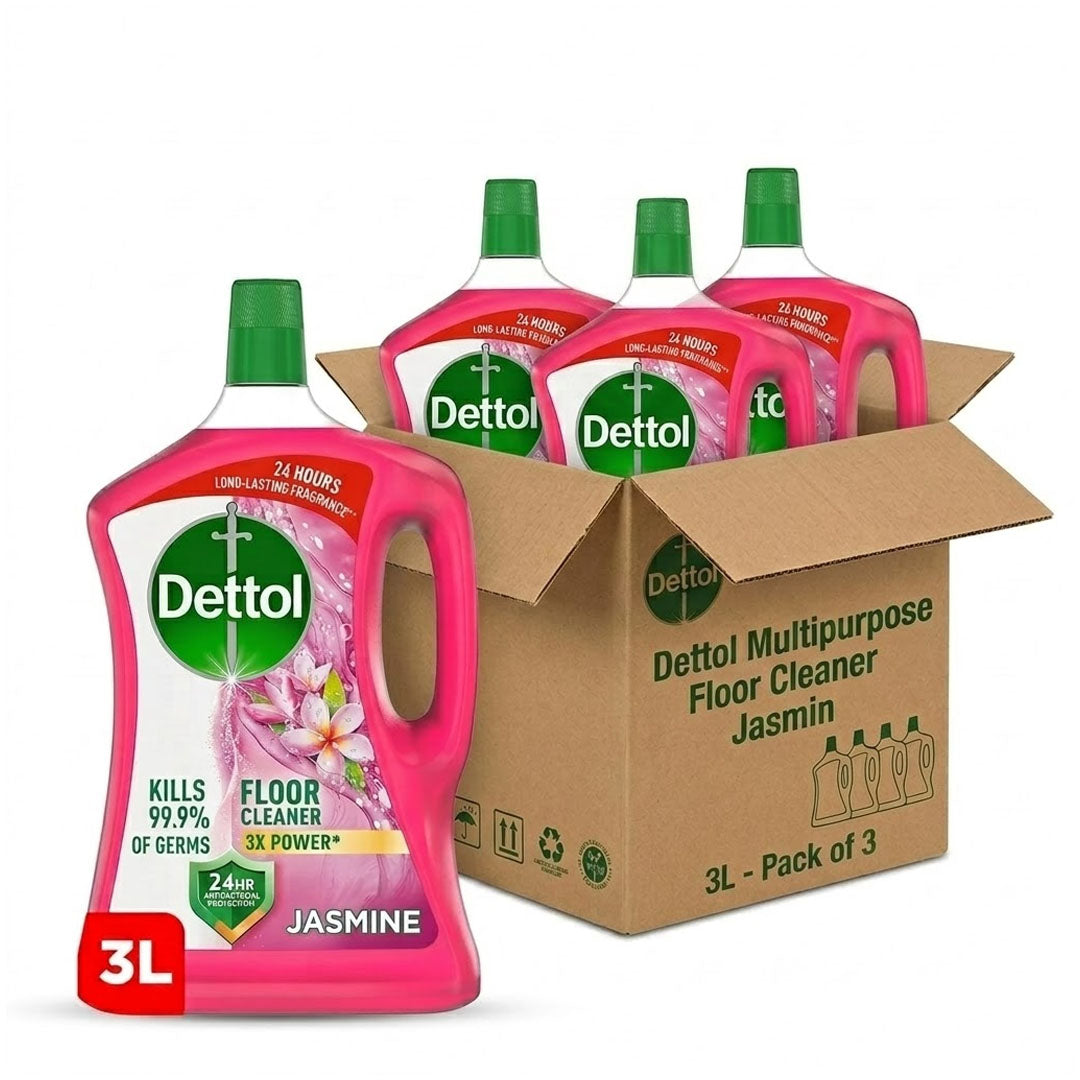 Dettol Multipurpose Floor Cleaner 3L Jasmin -Pack of 4