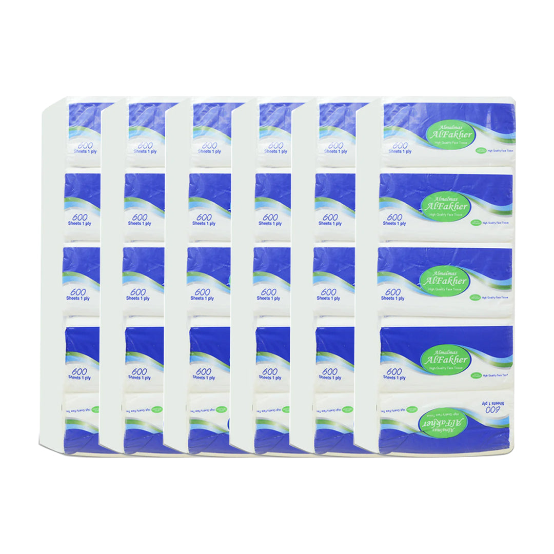 Almalmas Al Fhaker Facial Tissue Nylon 600 Sheets | Pack of 30