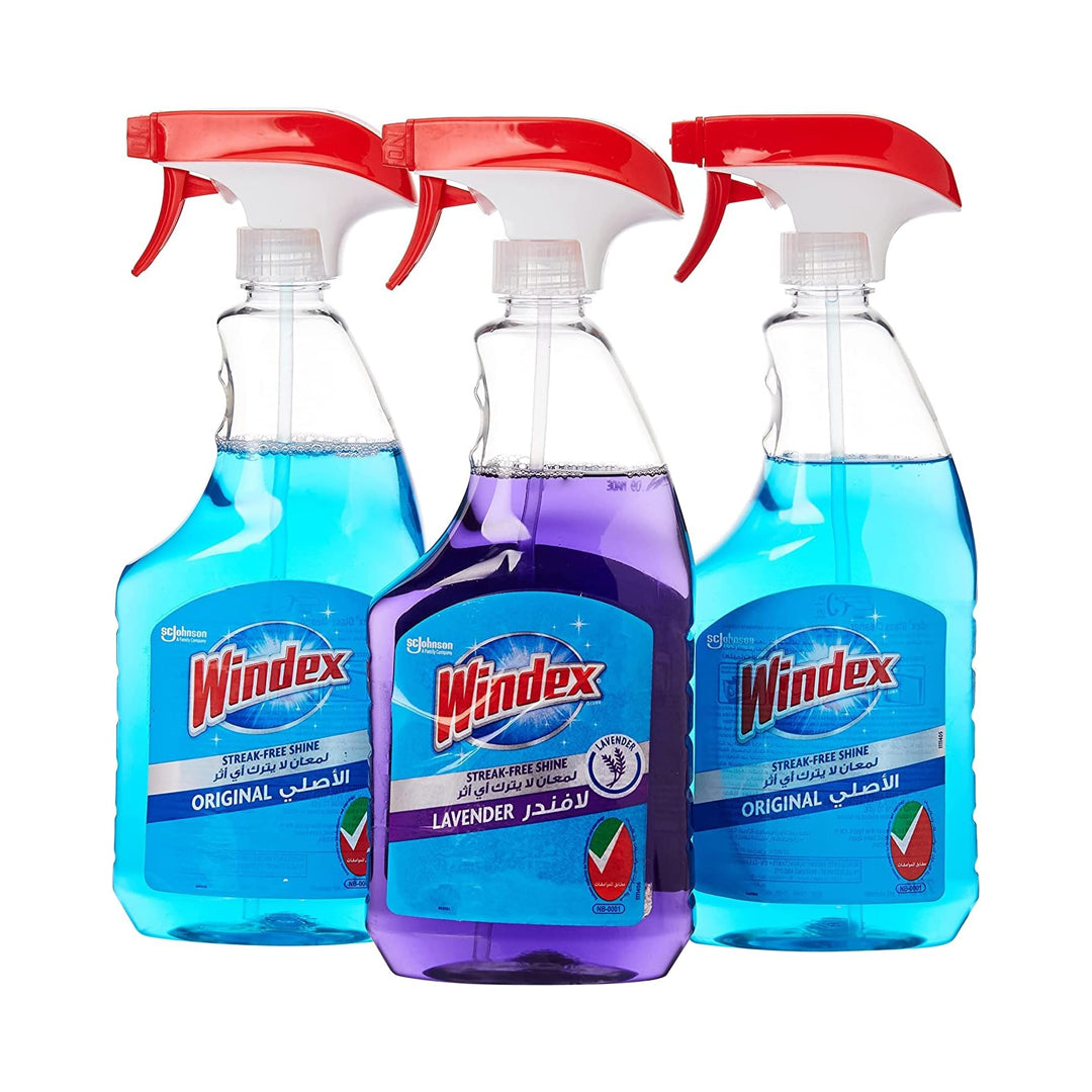 Windex Glass Cleaner Blue/Lavender 750ML (2+1)