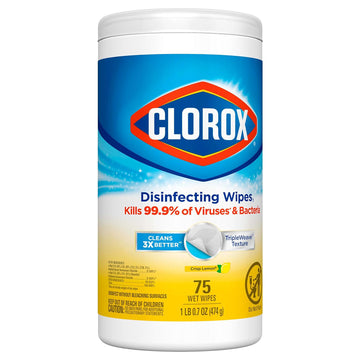 مناديل كلوروكس برائحة الليمون المنعشة، 75 منديل، 474 غرام