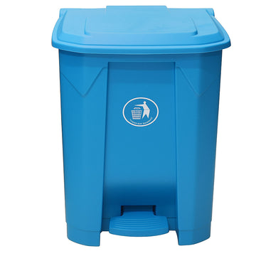 80L Plastic Dustbin with Pedal BLUE