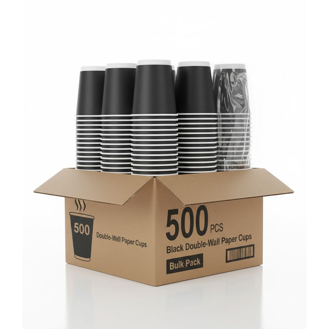 D/W Paper Cup 8oz BLACK Pack of 500