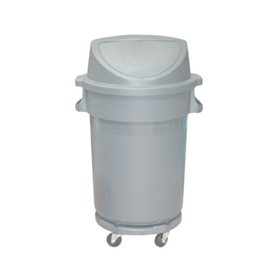 80L Circular garbage can with wheel-base