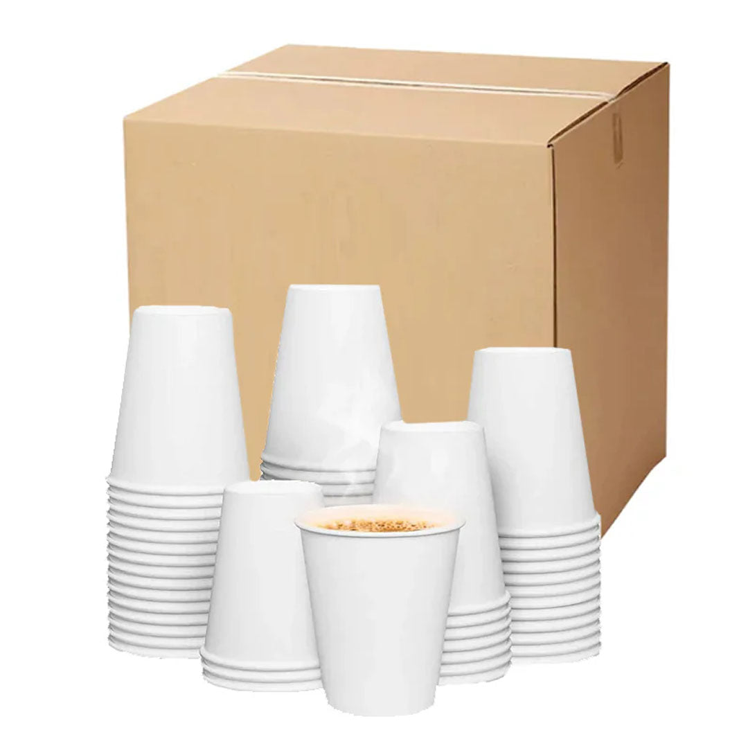 كوب ورقي أبيض 8 أونصة - عبوة من 1000 كوب