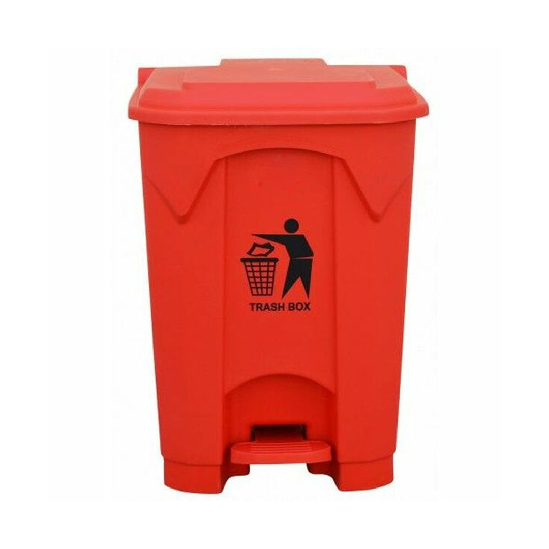 Garbage Can with Lid and Pedal 45L Red