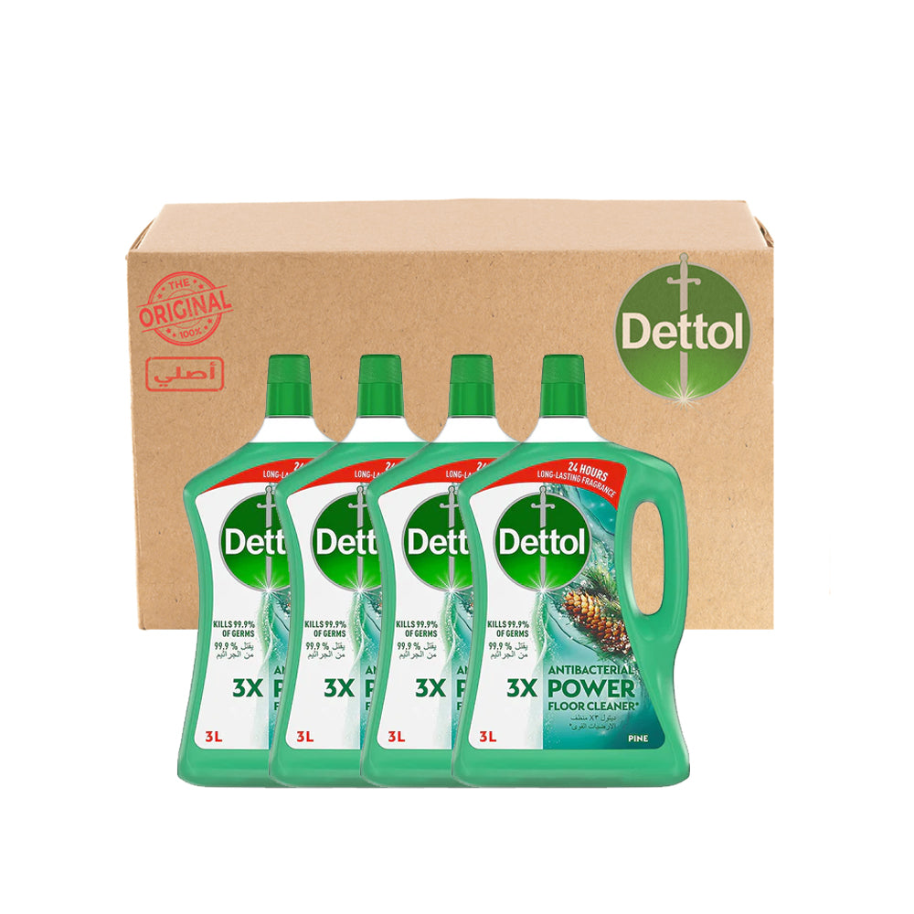 Dettol Multipurpose Floor Cleaner 3L Pine-Pack of 4