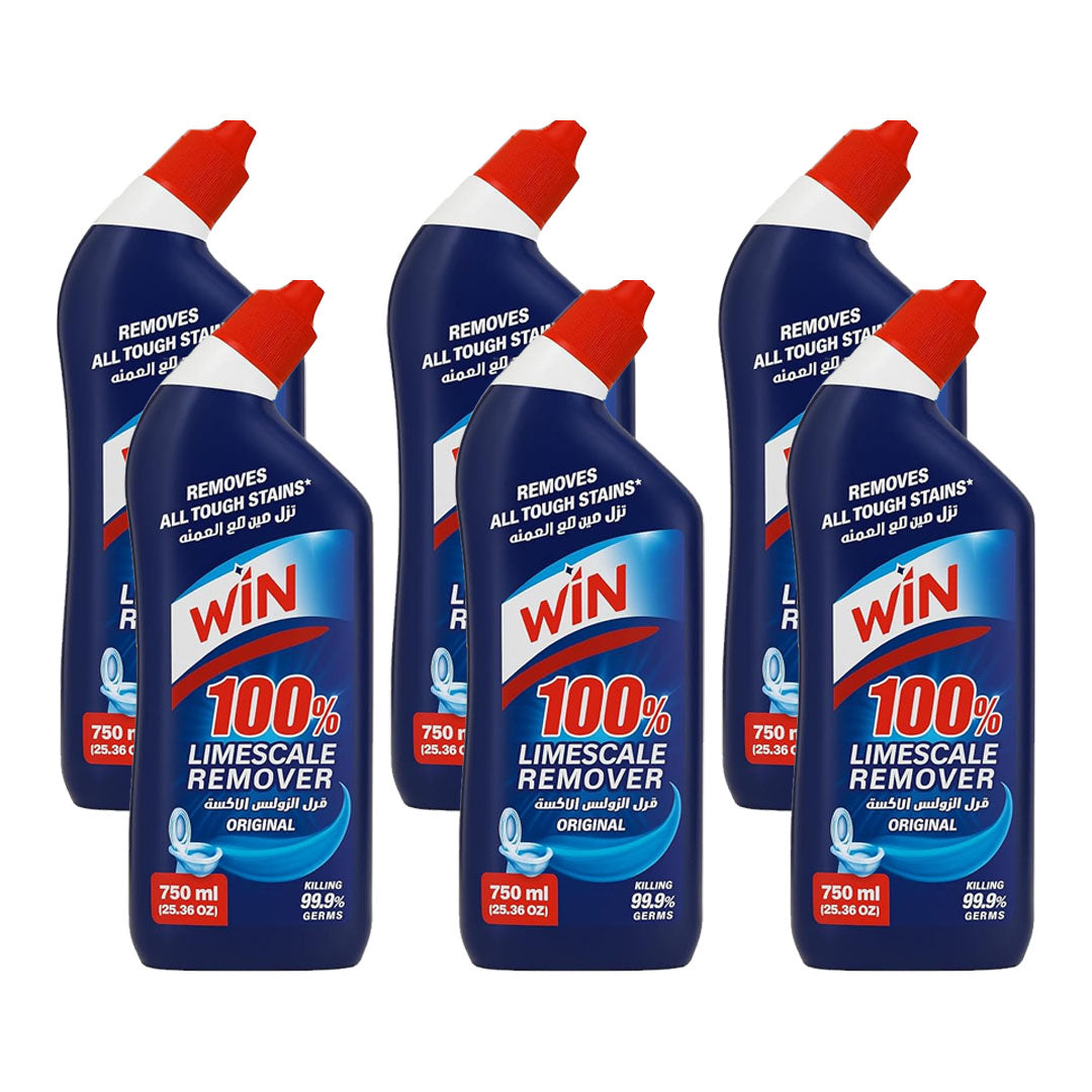 Win Limescale Remover Toilet Cleaner, Original, 750ml Pack of 6
