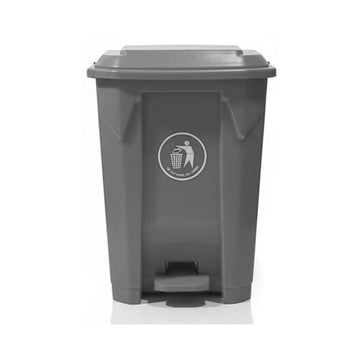 30L Plastic Dustbin with Pedal GREY
