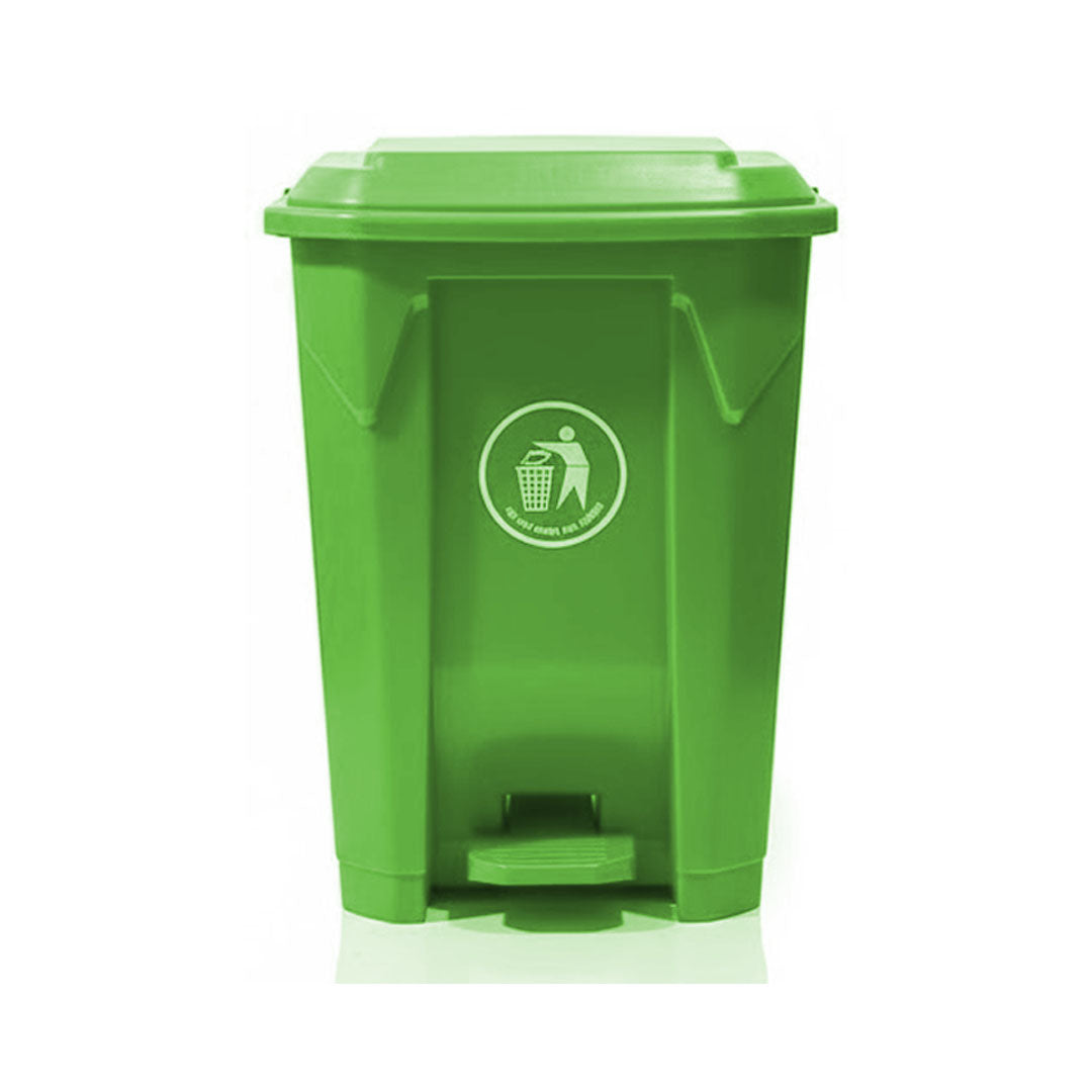 30L Plastic Dustbin with Pedal GREEN