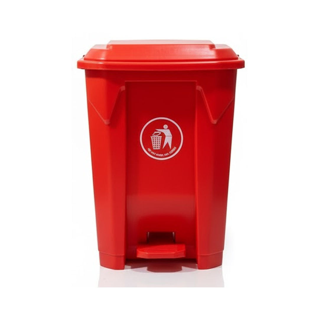 30L Plastic Dustbin with Pedal RED