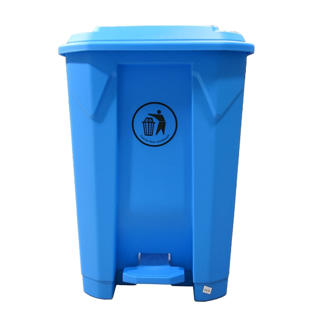50L Plastic Dustbin with Pedal BLUE