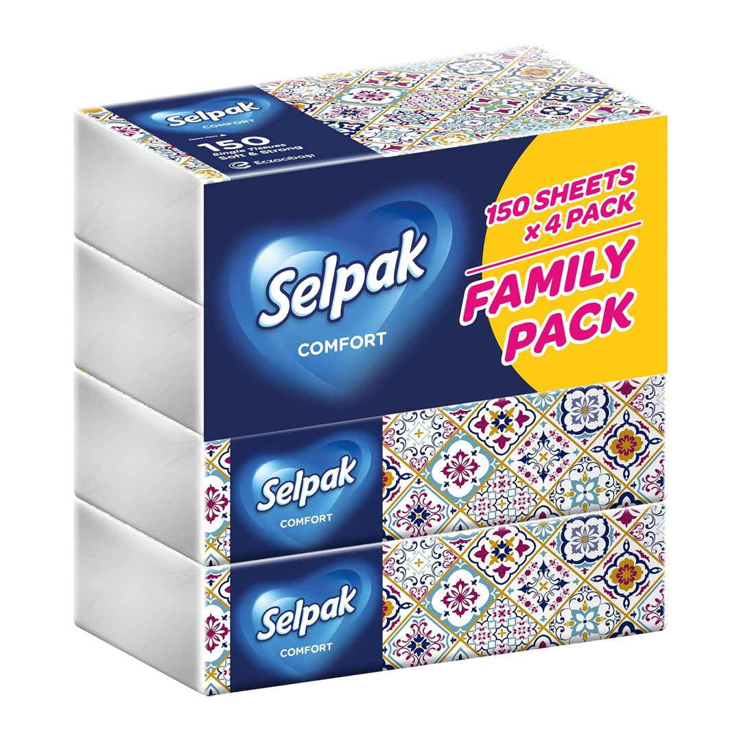 Selpak Facial Tissue 150 sheets Pack of 4