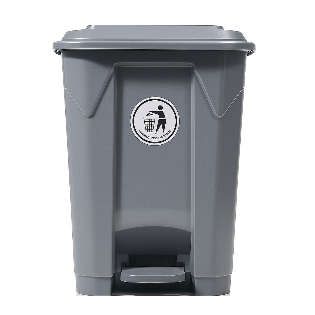 50L Plastic Dustbin with Pedal GREY
