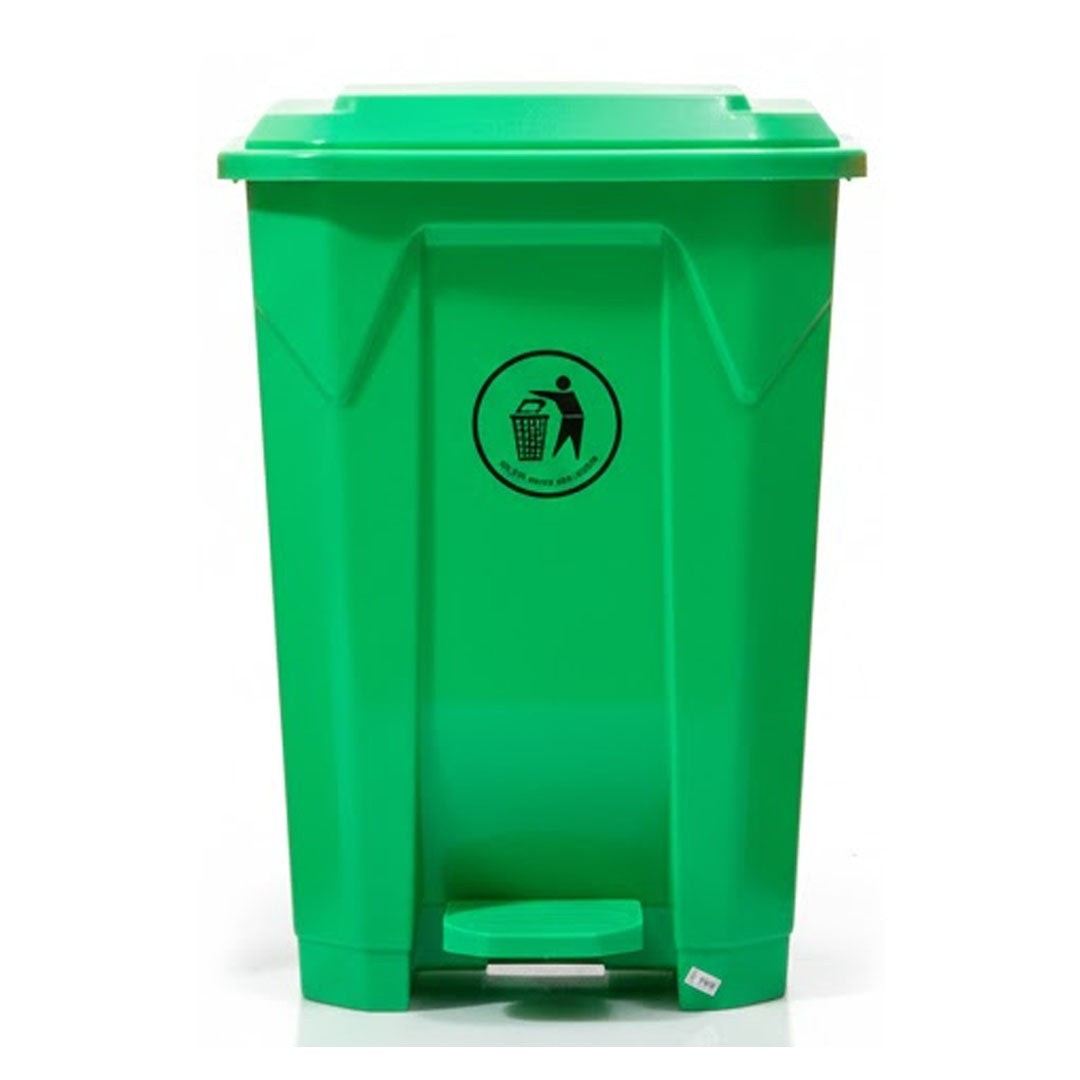 50L Plastic Dustbin with Pedal GREEN