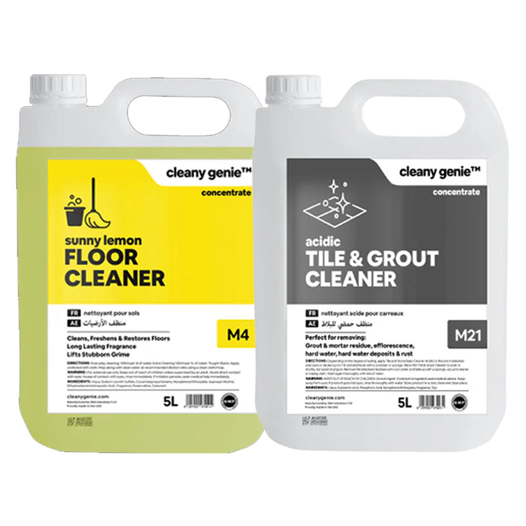 Floor Cleaner M4 | Sunny Lemon 5L + Acidic Tile & Grout Cleaner M21 | 5L Combo
