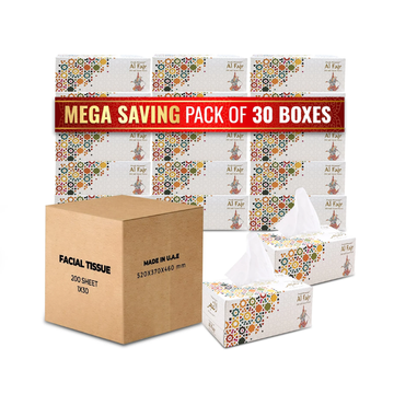 الفجر مناديل للوجه 200 منديل | حزمة من 30