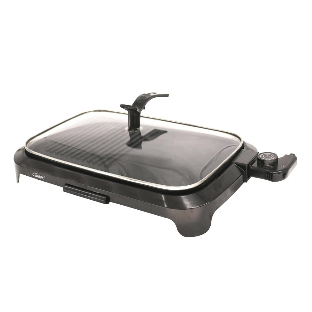 Clikon Open BBQ Grill With Glass Lid 1600w