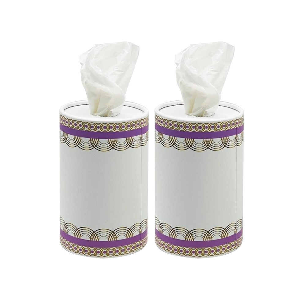 2 pcs Cylindrical Shape Tissue Box - Pink