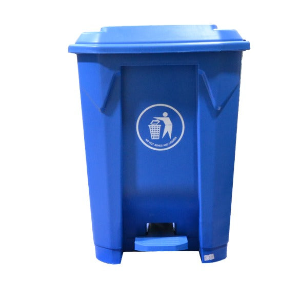 30L Plastic Dustbin with Pedal BLUE