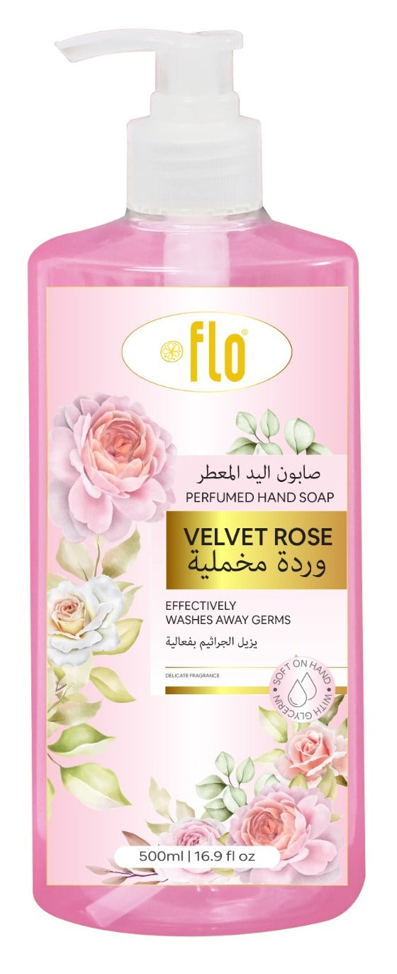 غسول اليدين فلو برائحة الورد المخملي ٥٠٠ مل - عبوة من ١٢