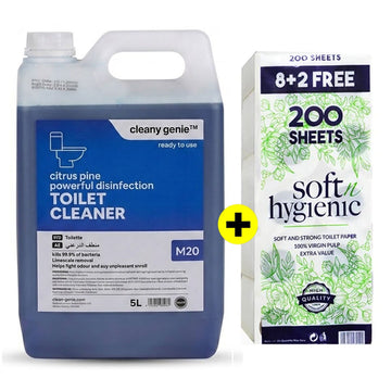 M20 Toilet Cleaner Citrus Pine 5L + FREE SNH Toilet Roll 200 Sheets | Pack of 10 Rolls