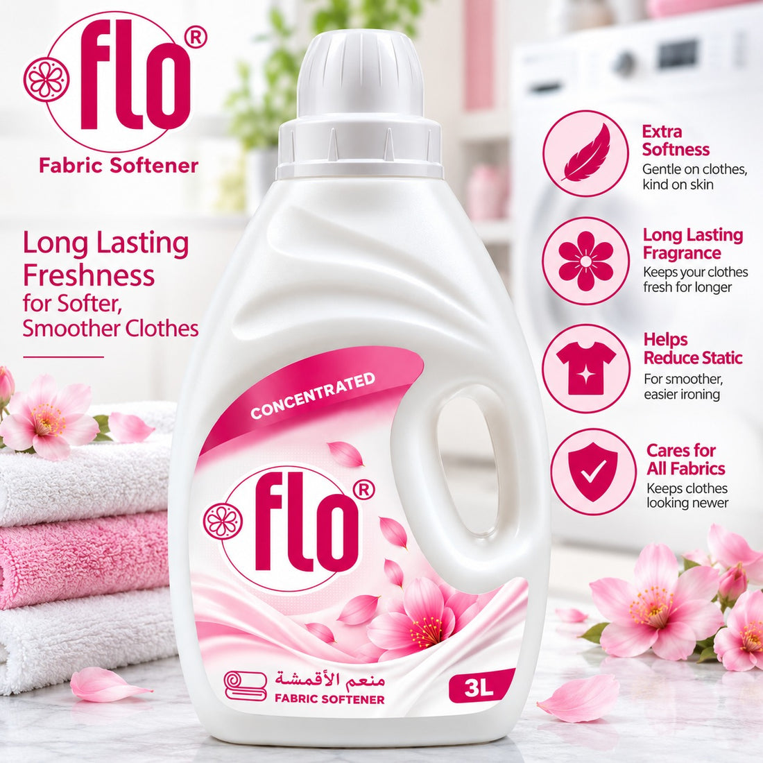 FLO Concentrated Fabric Softener Royal White 3L