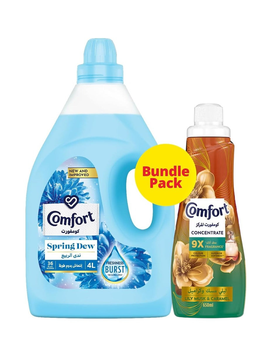 كمفورت ندى الربيع المخفف 4 لتر + بلسم الأقمشة 650 مل