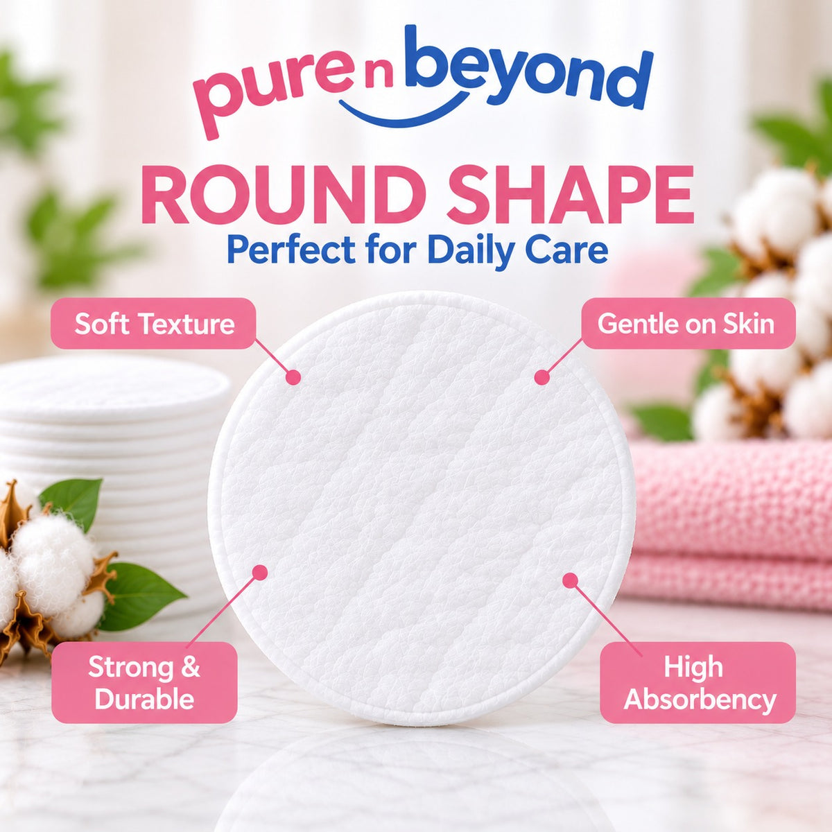 Pure n Beyond Cosmetic pads 3X80s