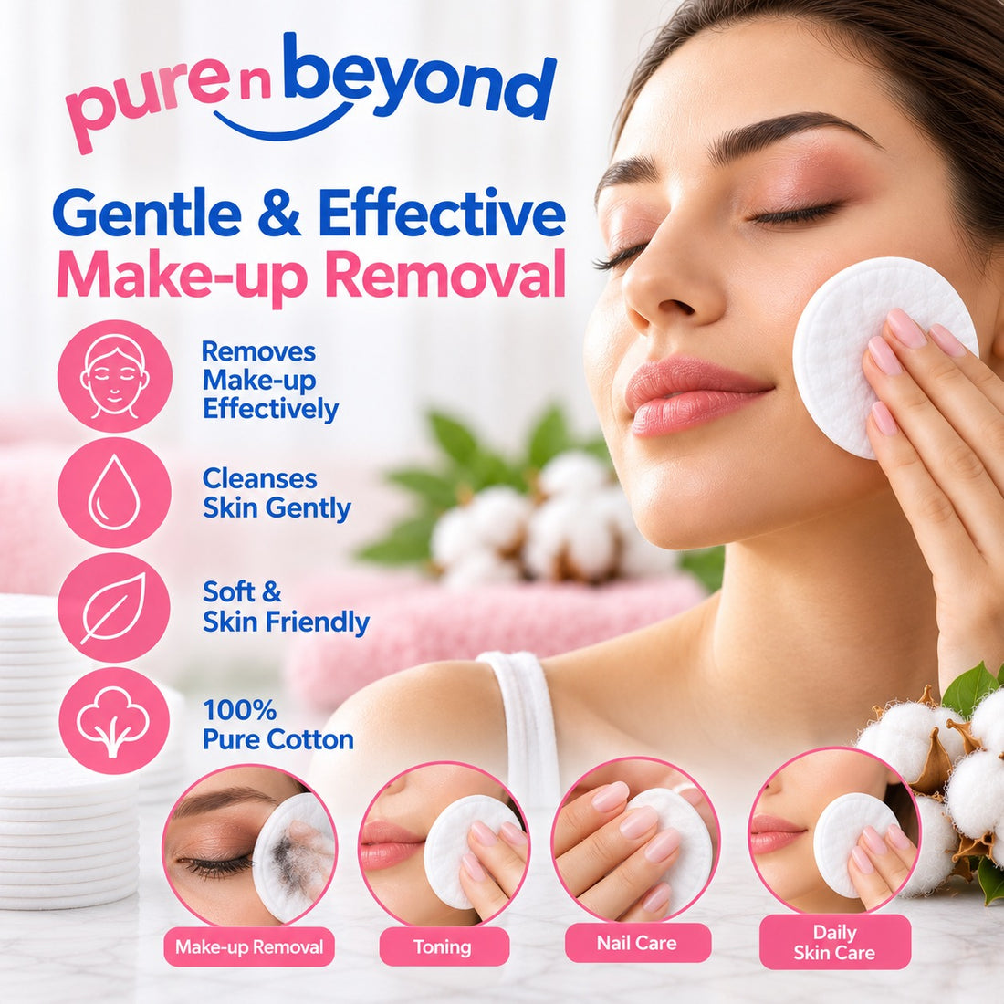 Pure n Beyond Cosmetic pads 3X80s