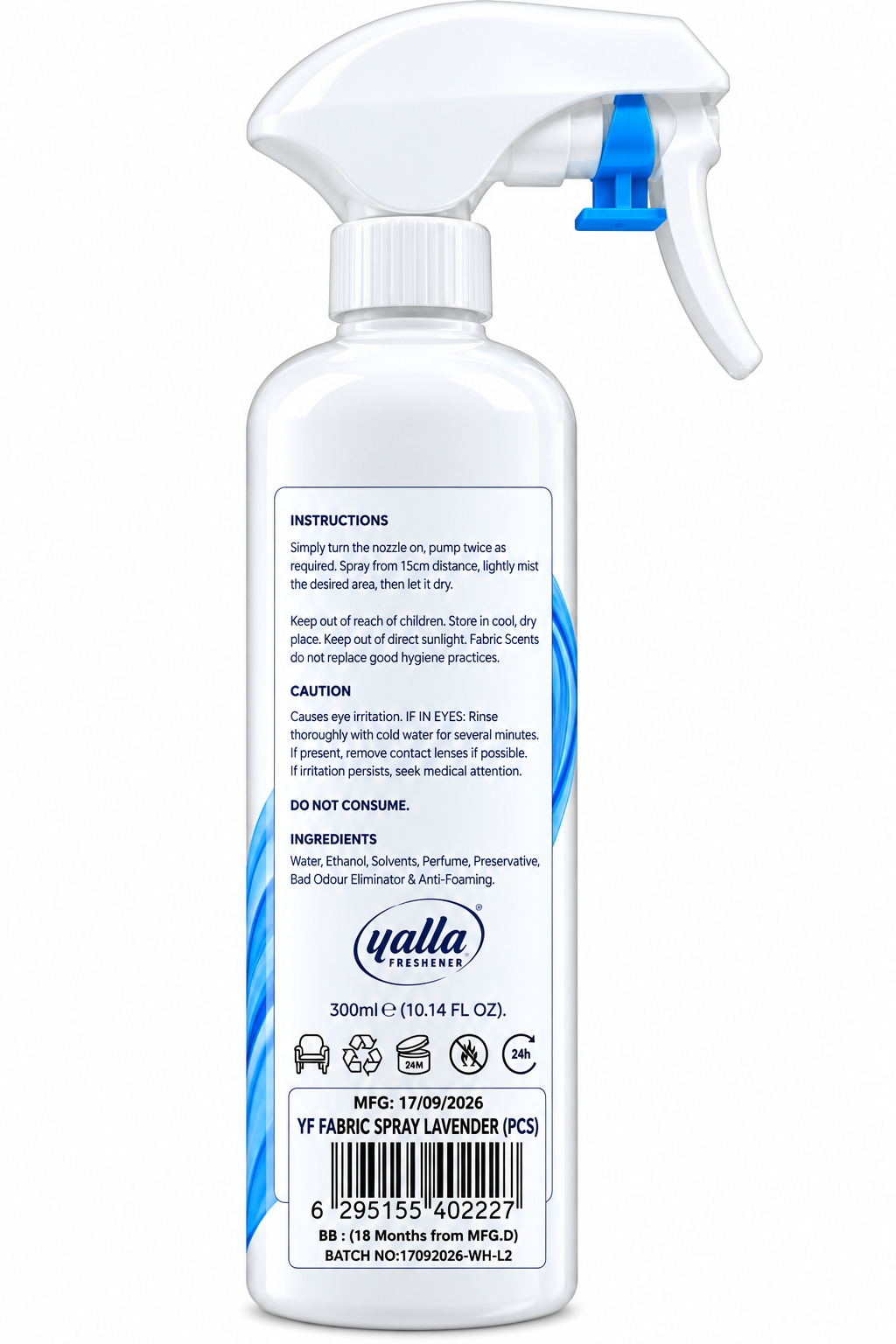 Yalla Freshener fabric Spray 300ml lavender