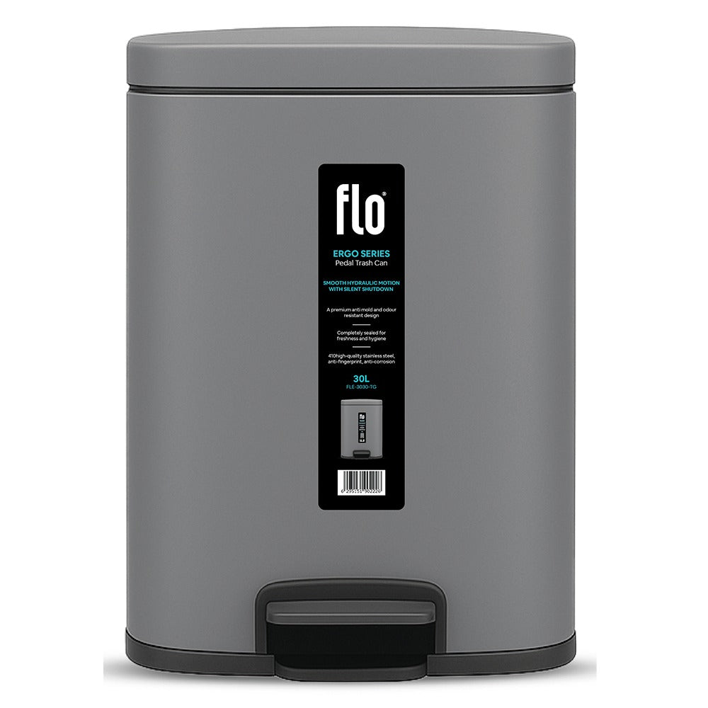 FLO DUSTBIN - ERGO TITANIUM GRAY 30L