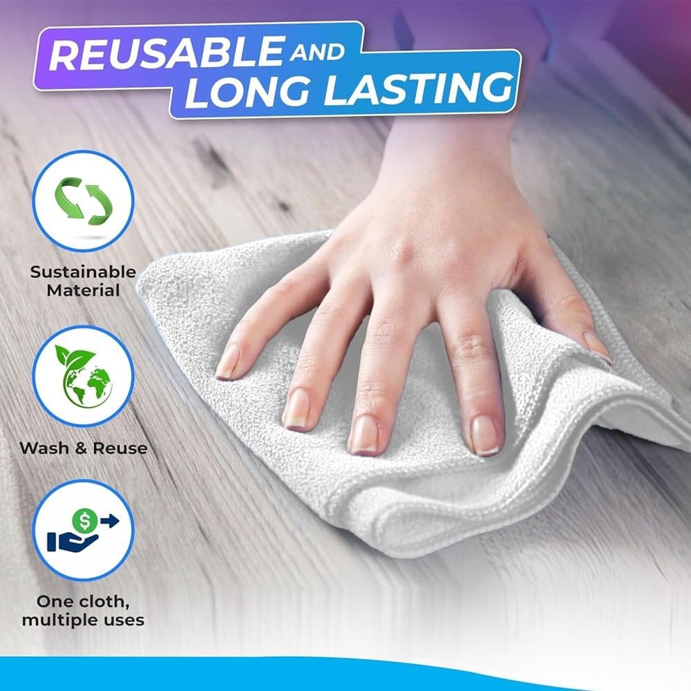 CLEANY GENIE Microfiber Cloth Blue Pack of 12