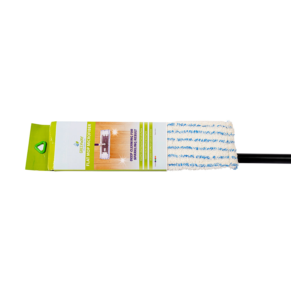 FLAT MOP MICROFIBER 40CM SET WITH IRON TELESCOPIC HANDLE 135CM (LOLLY MOP)