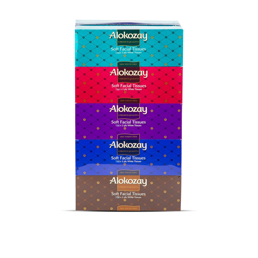 Alokozay Facial Tissue 130 sheets x 2 ply    |    Pack of 5