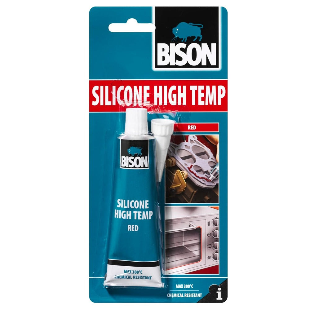 Bison Silicone High Temp Red CRD 60ML L137