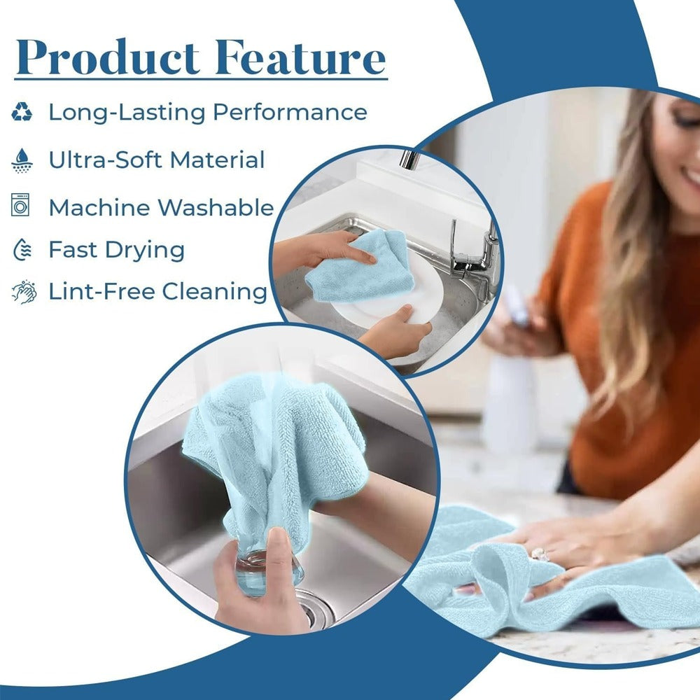 CLEANY GENIE Microfiber Cloth Tear A Towel - GREY