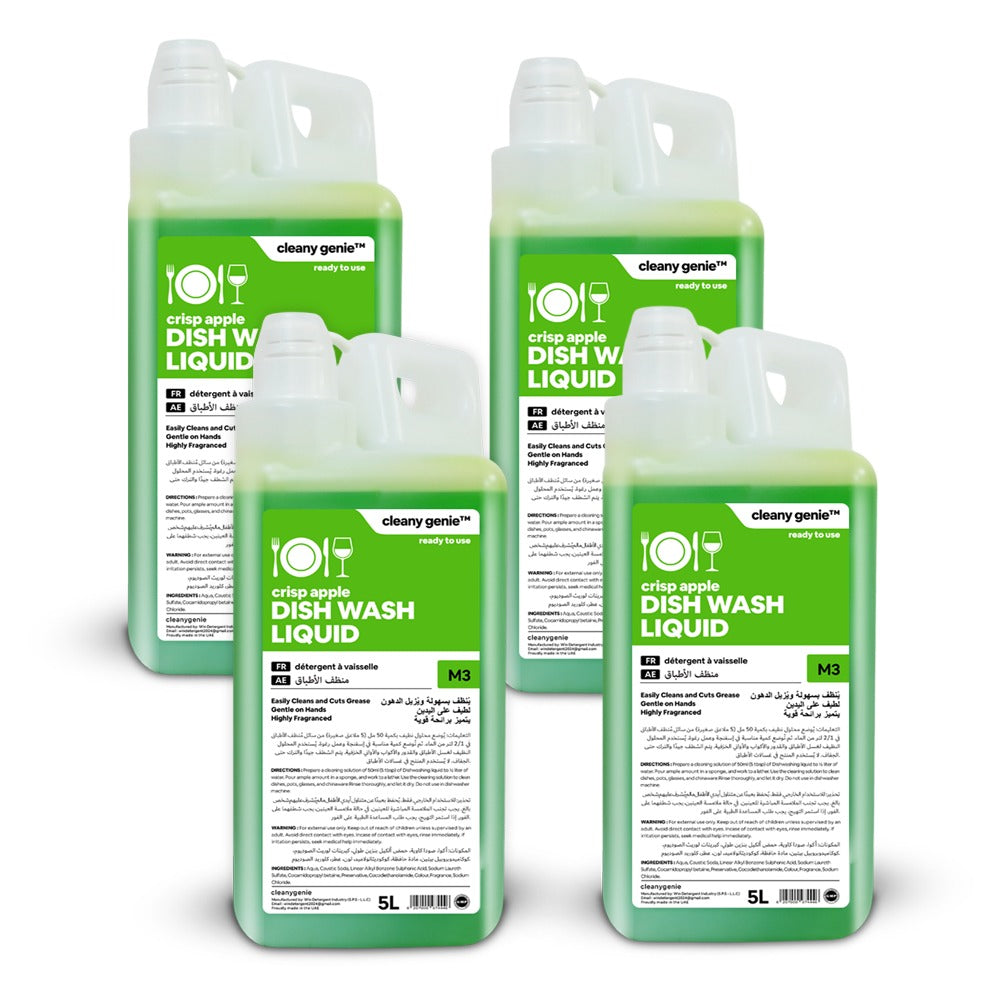 Dishwash Liquid M3 |  Crisp Apple 5L | Pack of 4