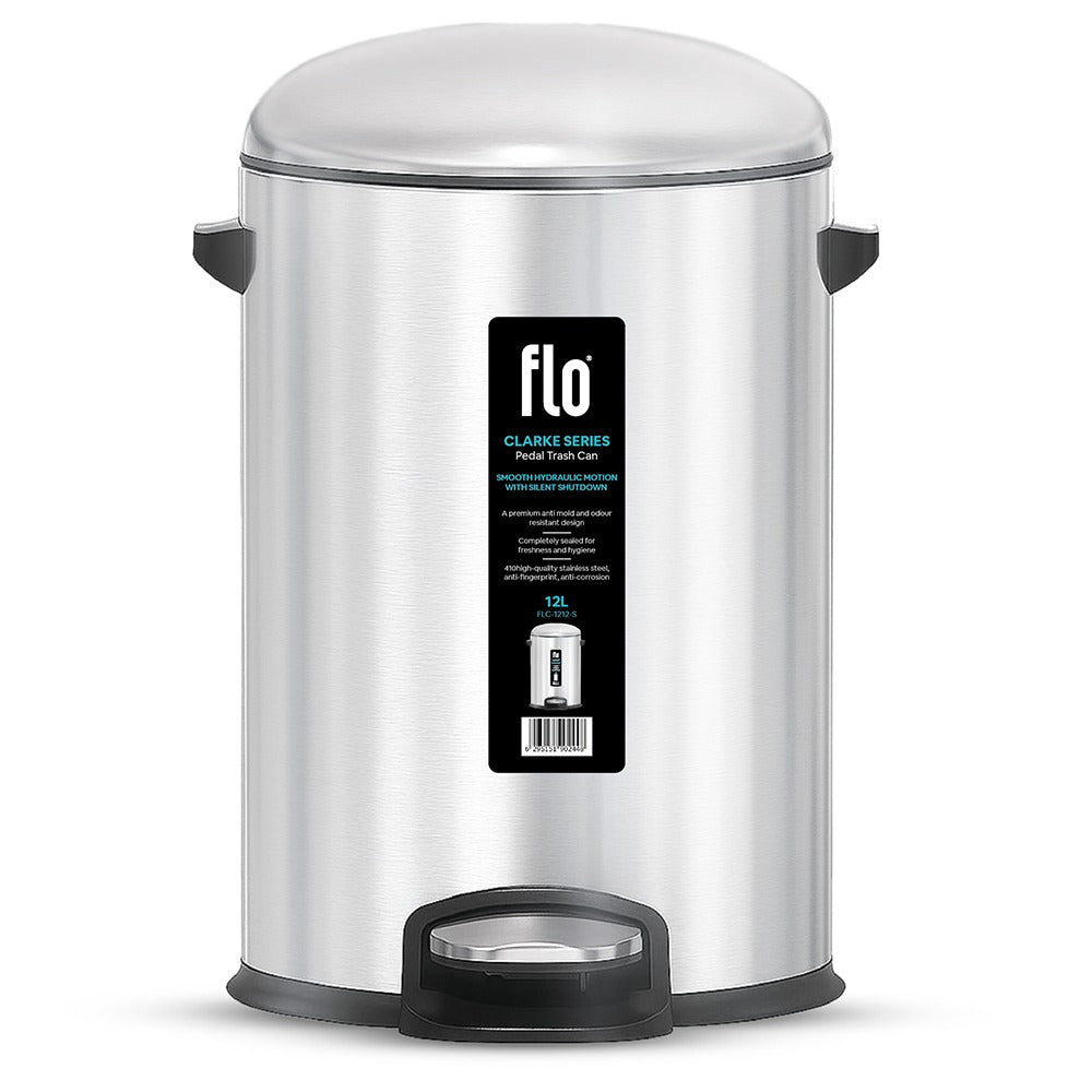 FLO S.S DUSTBIN - CLARKE  MATT STEEL 12L