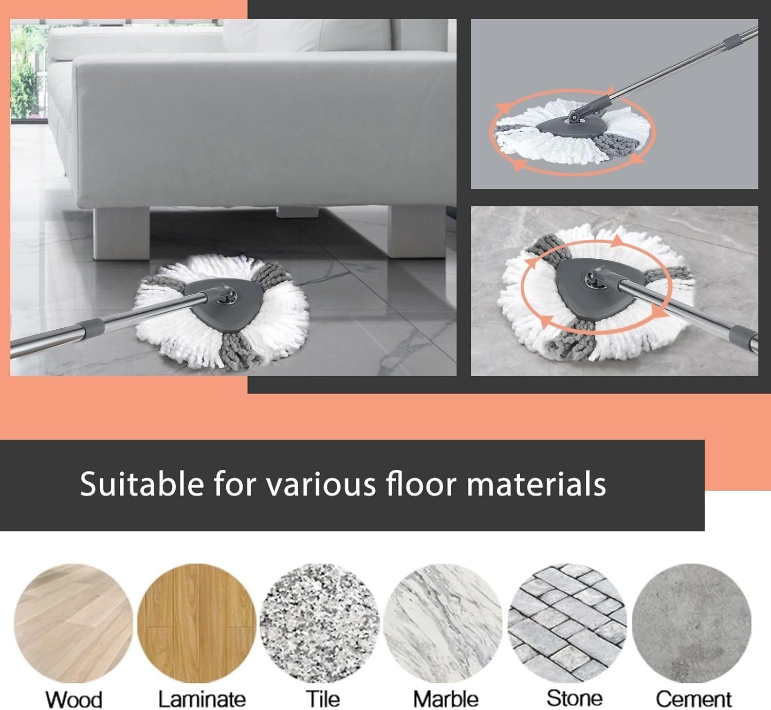 ممسحة دوارة CG TWINS مع دواسة