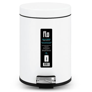 FLO S.S DUSTBIN - DELLA WHITE  12L
