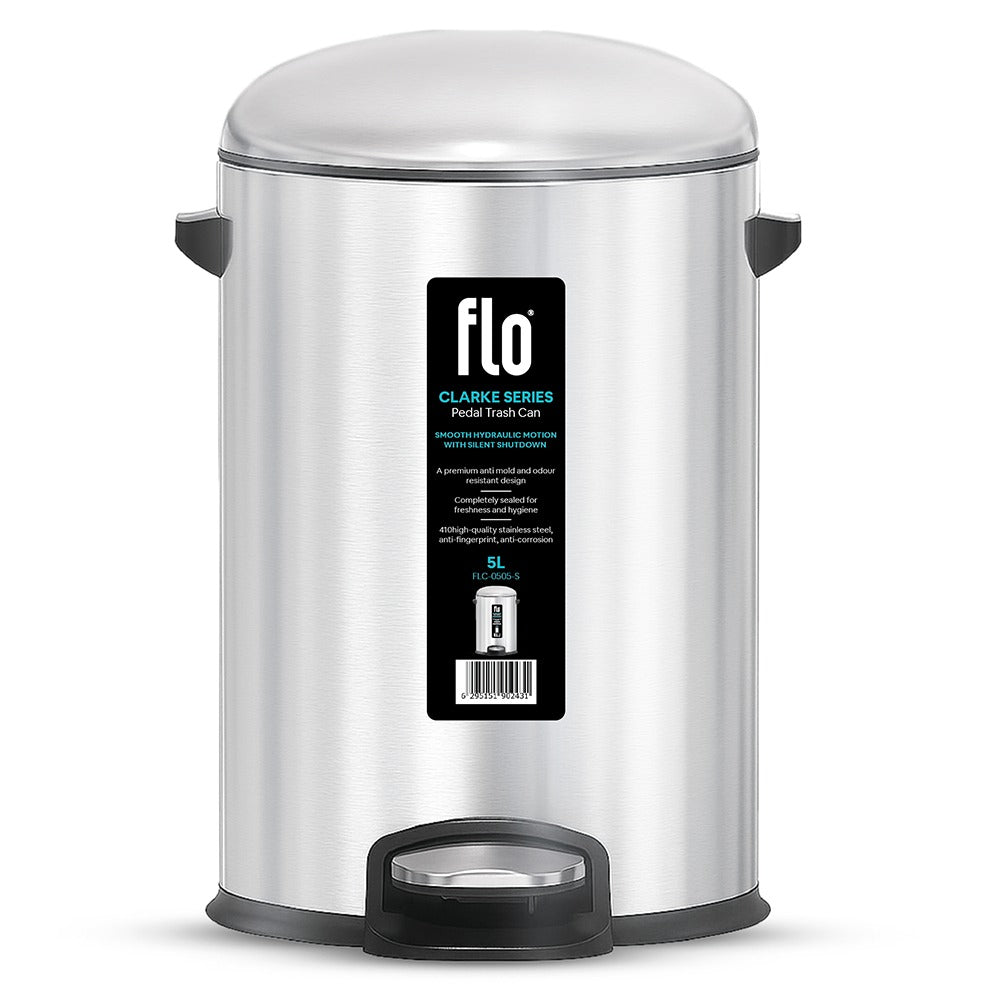 FLO S.S DUSTBIN - CLARKE  MATT STEEL 5L