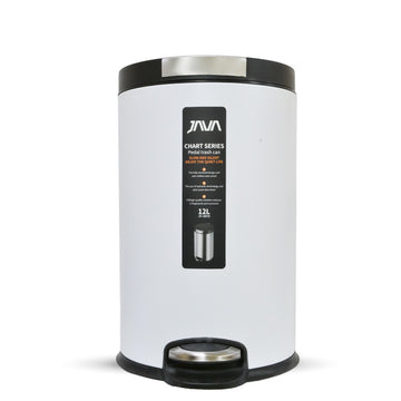 سلة مهملات 12 لترًا أبيض جافا JH8859