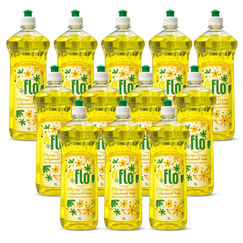 FLO Concentrated Dishwash Citrus Crest 1L-Pack of 12