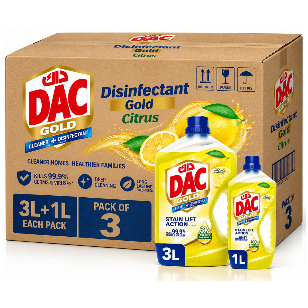 DAC Dinsinfectant Gold Citrus 3L+1L | Pack of 3