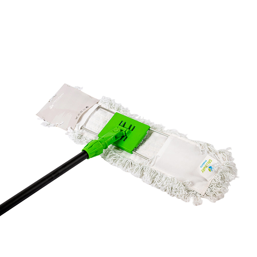 مجموعة ممسحة غبار قطنية 40 سم بمقبض تلسكوبي حديدي 135 سم (ممسحة لولي)