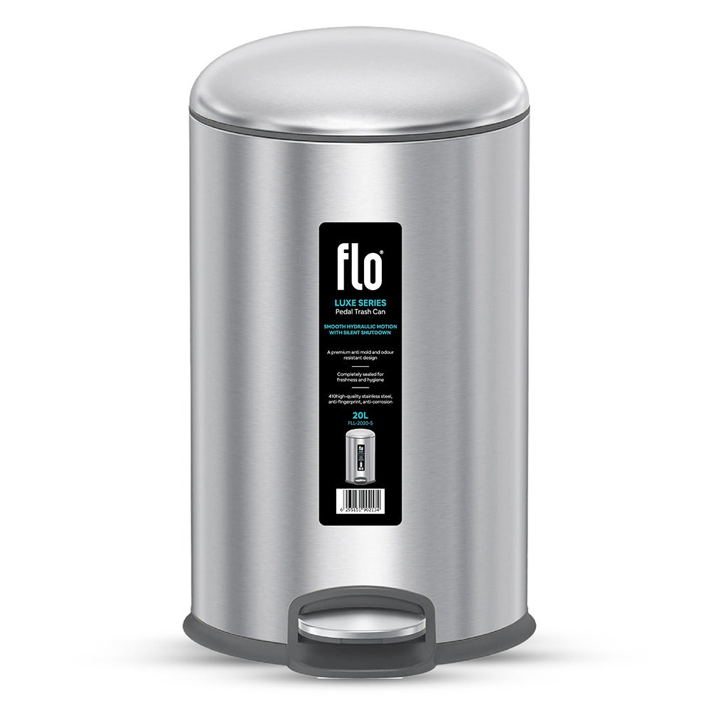 FLO S.S DUSTBIN - LUXE  MATT STEEL 20L