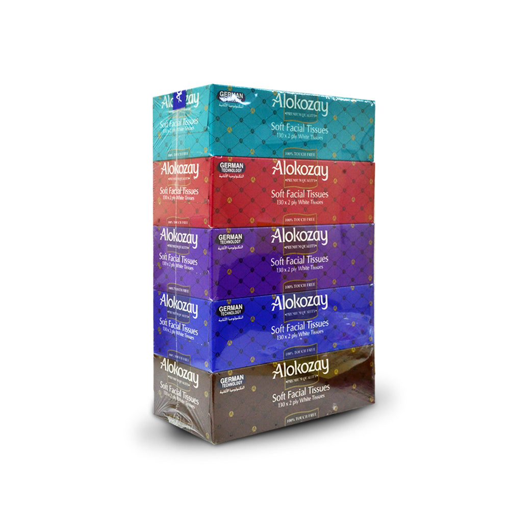 Alokozay Facial Tissue 130 sheets x 2 ply    |    Pack of 5