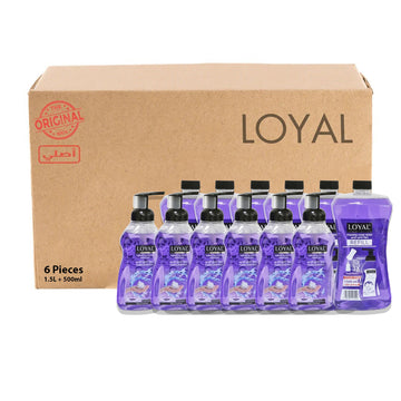 عبوة إعادة تعبئة غسول اليدين الرغوي من لويال 1500 مل + 500 مل، لون بنفسجي غامض - عبوة من 6 قطع